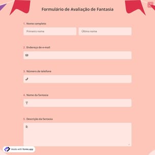 Formulário de Avaliação de Fantasia