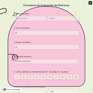 Formulario de Evaluación de Disfraces