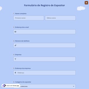 Formulário de Registro de Expositor