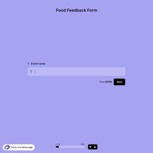 Food Feedback Form