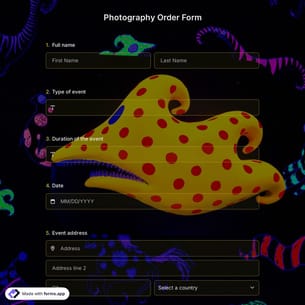 Photography Order Form