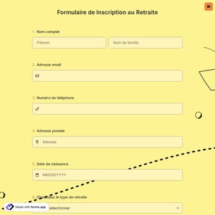 Formulaire de Inscription au Retraite