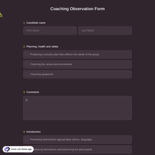 Coaching Observation Form