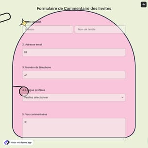 Formulaire de Commentaire des Invités