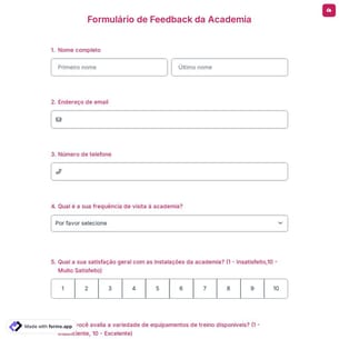 Formulário de Feedback da Academia