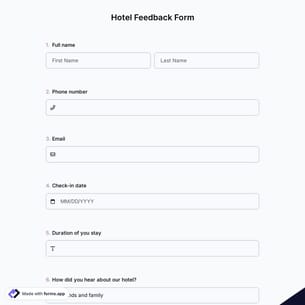 Hotel Feedback Form