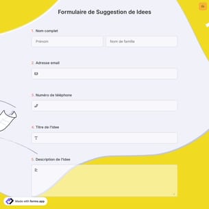 Formulaire de Suggestion de Idees