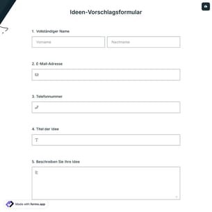 Ideen-Vorschlagsformular