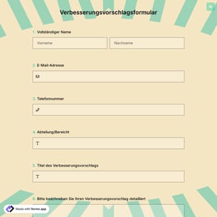 Verbesserungsvorschlagsformular