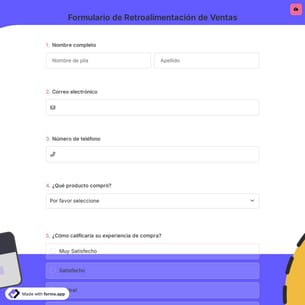 Formulario de Retroalimentación de Ventas