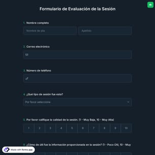 Formulario de Evaluación de la Sesión
