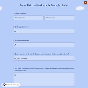 Formulário de Feedback de Trabalho Social