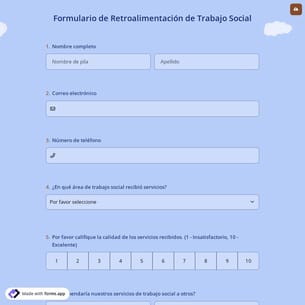 Formulario de Retroalimentación de Trabajo Social