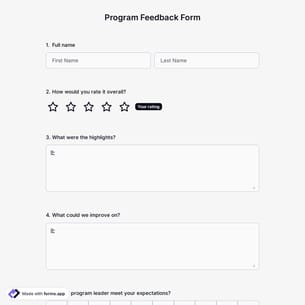 Program Feedback Form