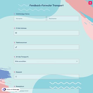 Feedback-Formular Transport