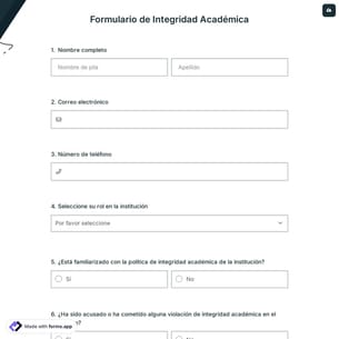 Formulario de Integridad Académica