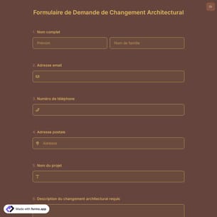 Formulaire de Demande de Changement Architectural
