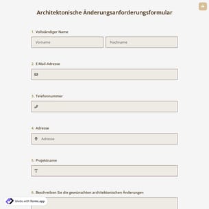 Architektonische Änderungsanforderungsformular
