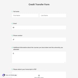 Credit Transfer Form