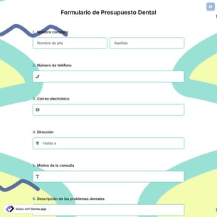 Formulario de Presupuesto Dental