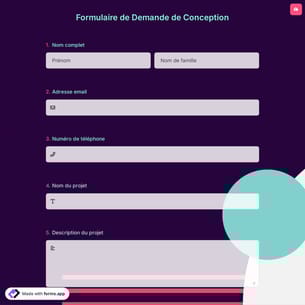 Formulaire de Demande de Conception
