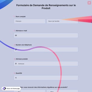 Formulaire de Demande de Renseignements sur le Produit