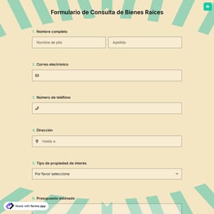 Formulario de Consulta de Bienes Raíces