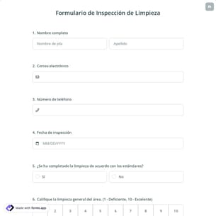 Formulario de Inspección de Limpieza