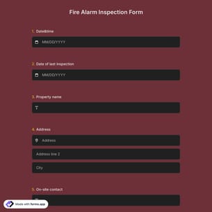 Fire Alarm Inspection Form