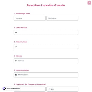 Feueralarm Inspektionsformular