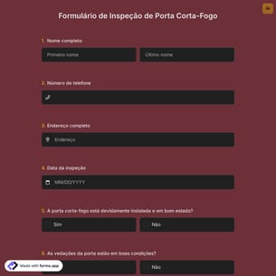 Formulário de Inspeção de Porta Corta-Fogo