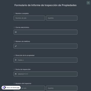 Formulario de Informe de Inspección de Propiedades