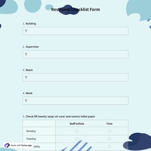 Restroom Checklist Form