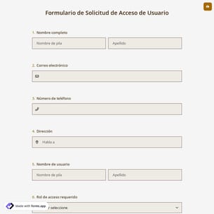 Formulario de Solicitud de Acceso de Usuario