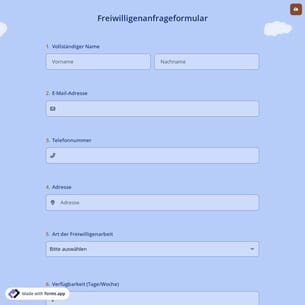 Freiwilligenanfrageformular