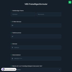 VBS Freiwilligenformular