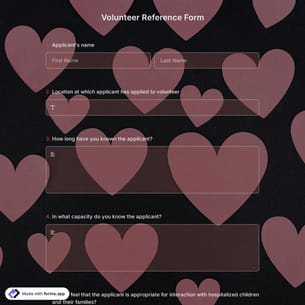 Volunteer Reference Form