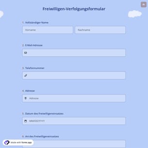 Freiwilligen-Verfolgungsformular