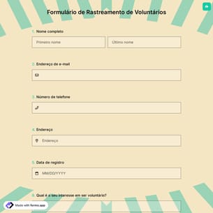 Formulário de Rastreamento de Voluntários