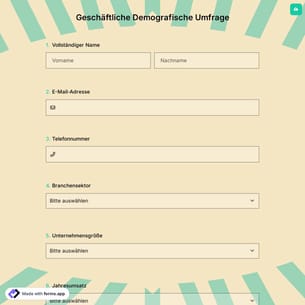 Geschäftliche Demografische Umfrage