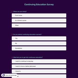 Continuing Education Survey
