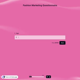 Fashion Marketing Questionnaire