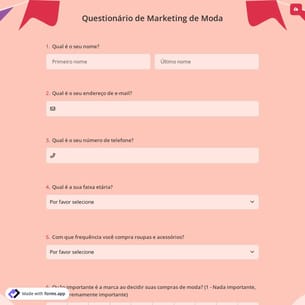 Questionário de Marketing de Moda