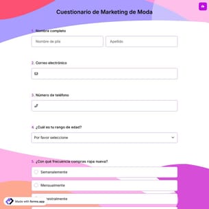 Cuestionario de Marketing de Moda