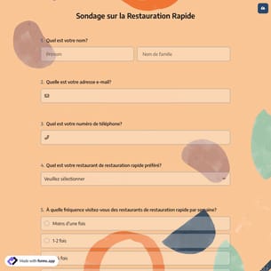 Sondage sur la Restauration Rapide