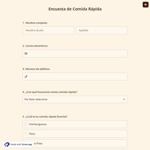 Encuesta de Comida Rápida