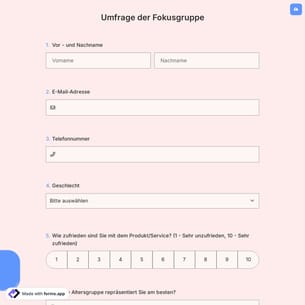 Umfrage der Fokusgruppe