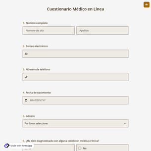 Cuestionario Médico en Línea