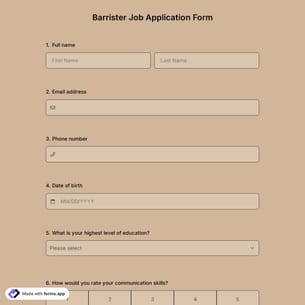 Barrister Job Application Form