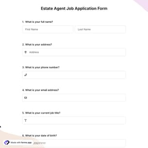 Estate Agent Job Application Form